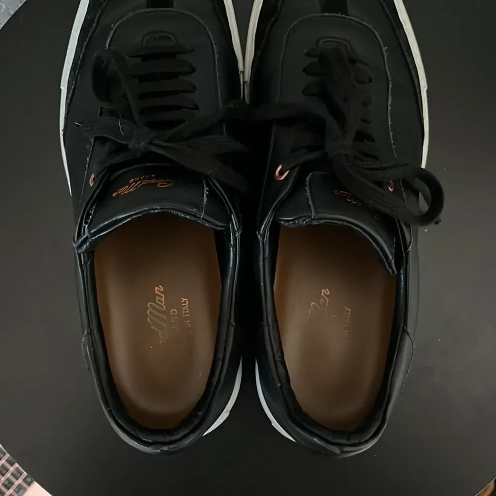 GOOD MAN BRAND Legend Court Sneaker Black Nappa Leather/Suede, Size 8.5 - Picture 7 of 10